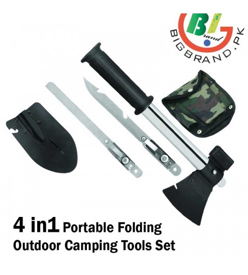 4 in1 Portable Folding Outdoor Camping Tools Set